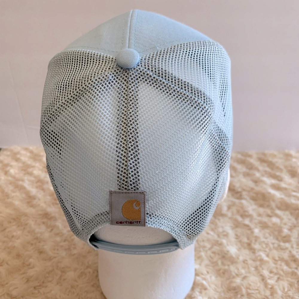 Carhartt Blue Canvas Mesh Rugged Outdoors Snap Back Baseball Hat - Picture 5 of 6